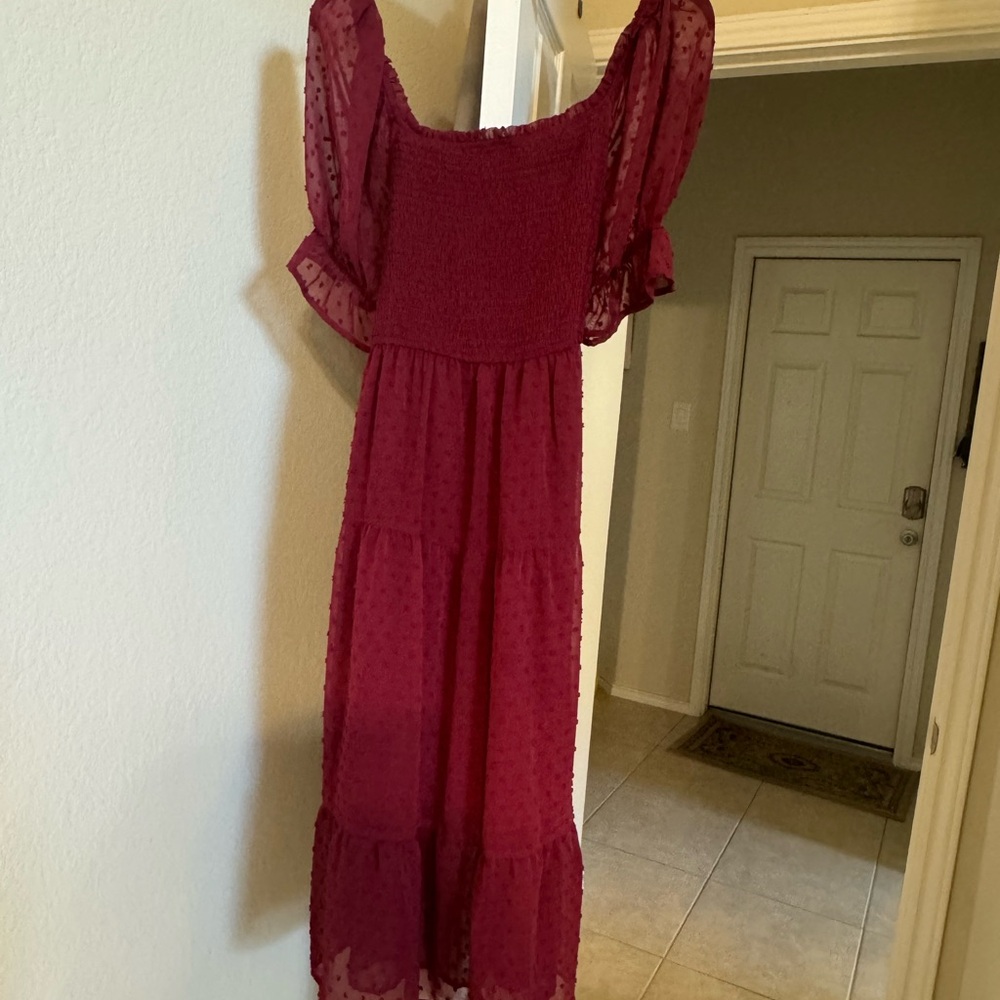 Beautiful burgundy dress  flowy